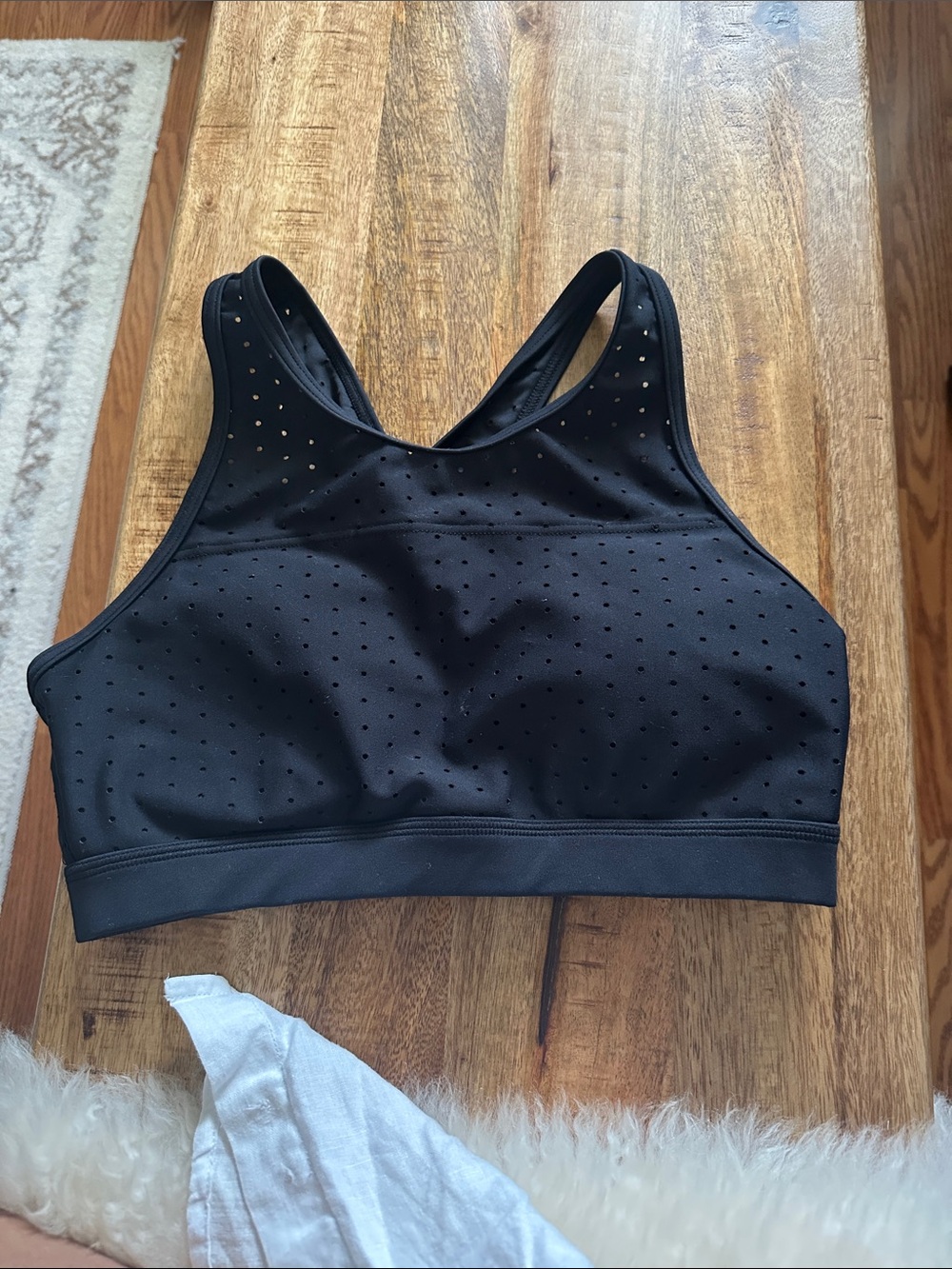 Buff Bunny Black Perforated High-Neck Sports Bra